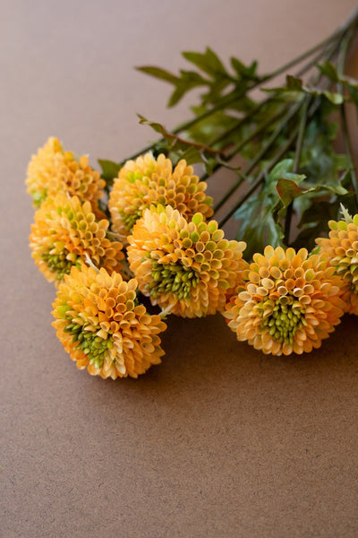 Faux Yellow Ball Dahlias - bundle of 7