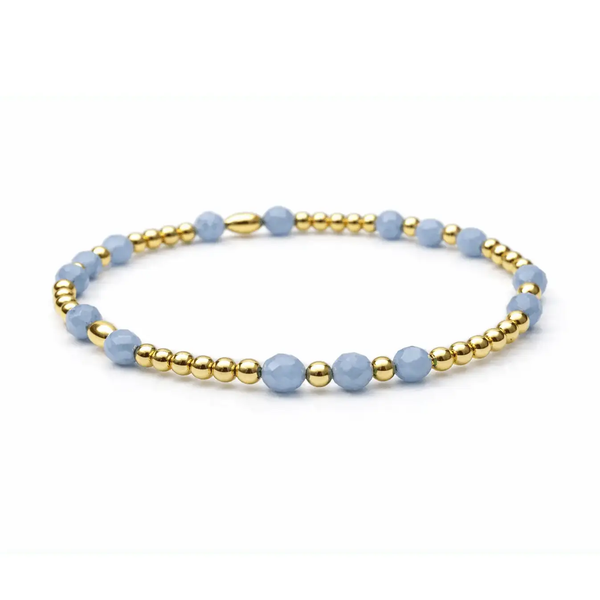 Signature Angelite and 14k Gold filled Beaded Bracelet - Waterproof!