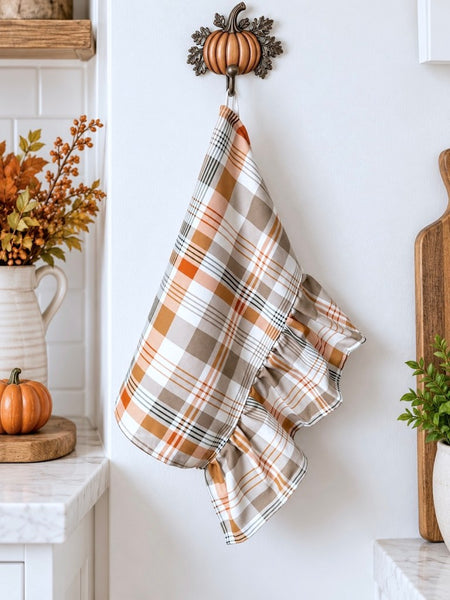 Stay Put Towel - Fall Plaid Ruffle