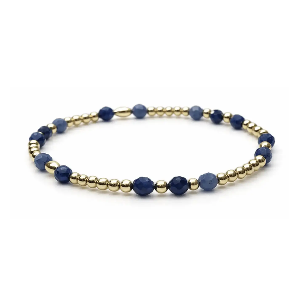 Signature Sodalite and 14k Gold filled Beaded Bracelet - Waterproof!