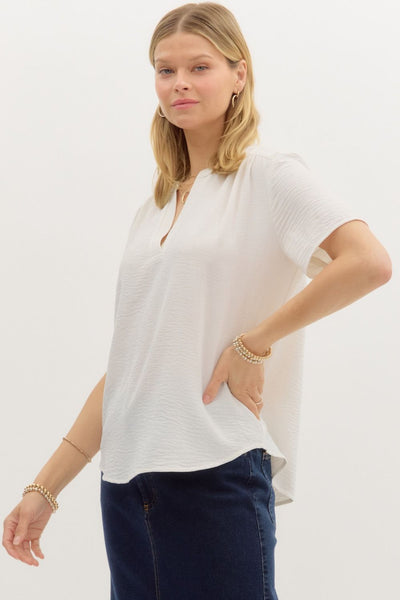 Classic V-neck Short Sleeve Top