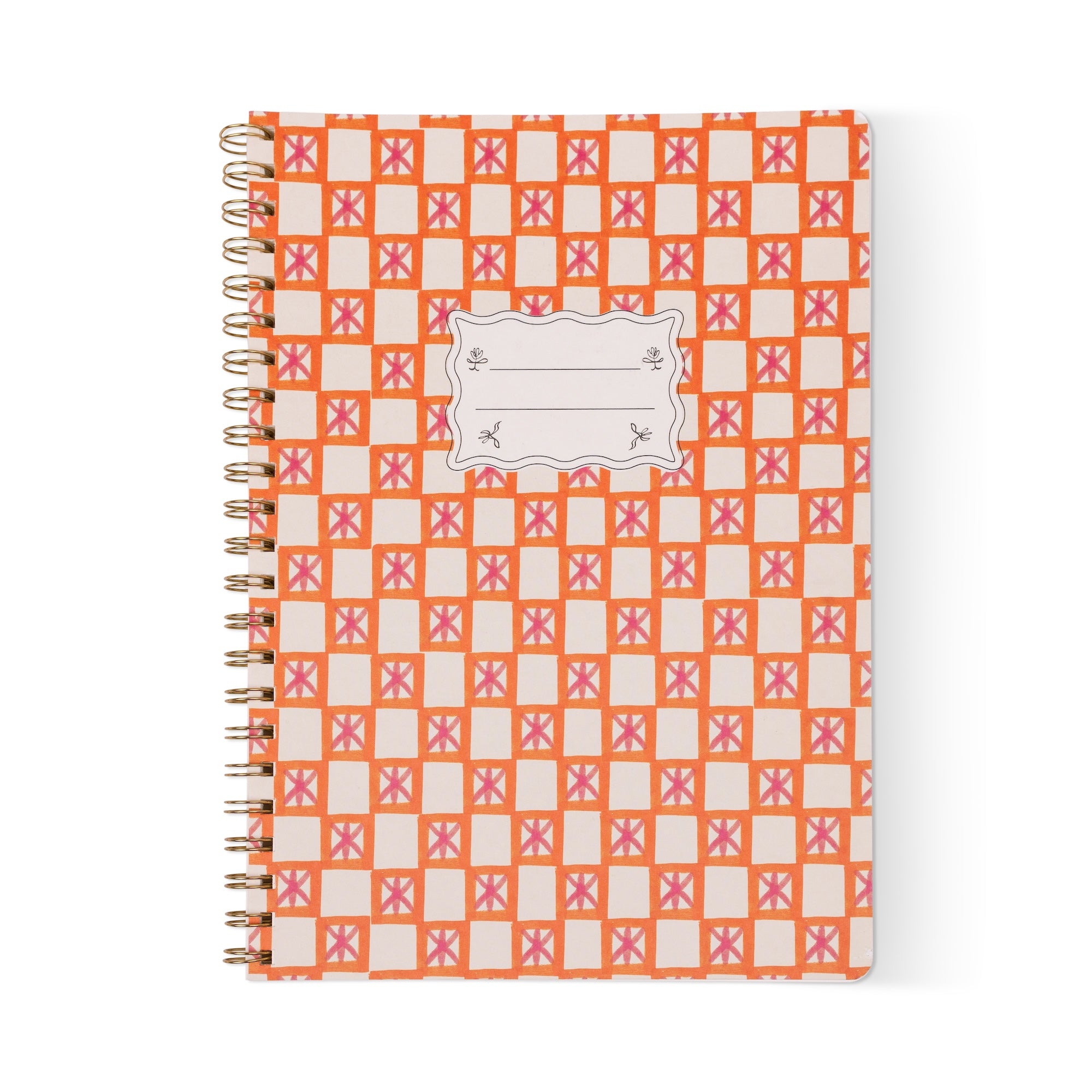 Large Notebook - Orange Check – Loudoun Market