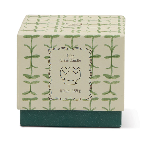 Tulip Glass Candle - Green Verbena & Lemongrass