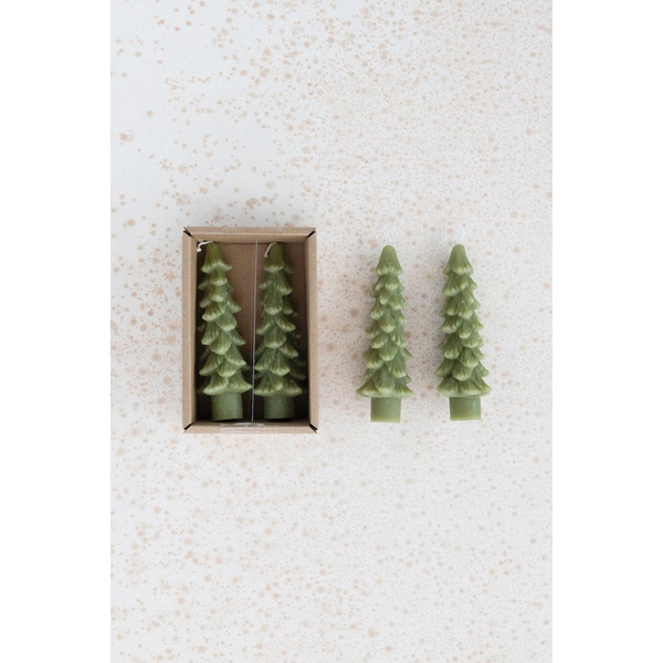 Tree Shaped Taper Candles, Set of 2