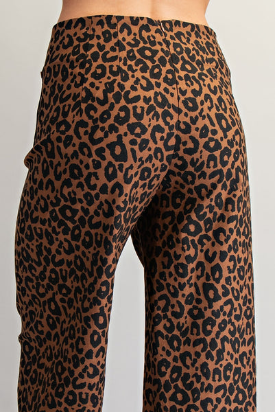 Leopard Ruffled Hem Pants