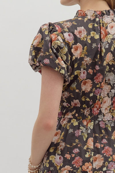 Fall Floral Midi Dress