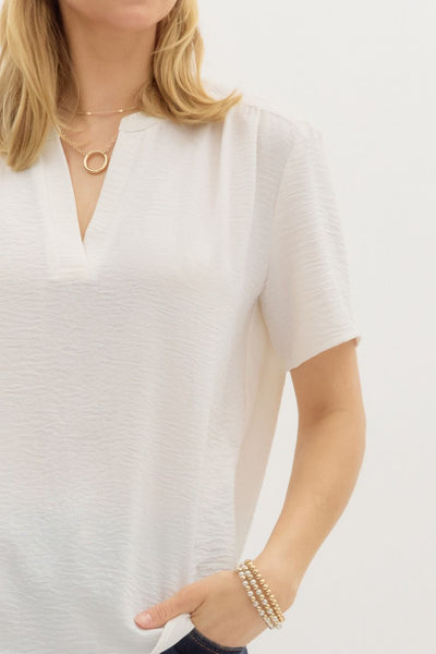 Classic V-neck Short Sleeve Top