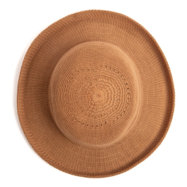Shady - Women's Machine Knit Kettle Brim Hat in Camel