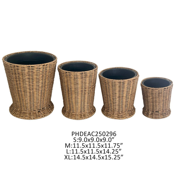 Poly Weave Field Flower Buckets, 4 Sizes