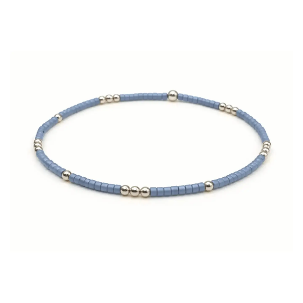 2mm Newport DENIM BLUE + Gold Filled Waterproof Bracelet