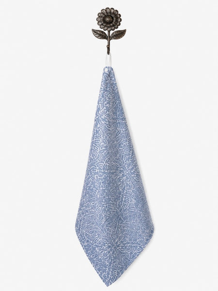 Stay Put Towel - Waffle Weave Blue & White Mosaic