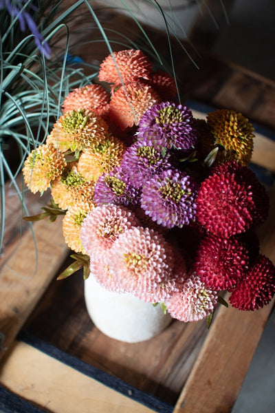 Faux Light Pink Ball Dahlias - bundle of 7