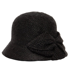 Knit Bucket Hat with Wrapped Bow