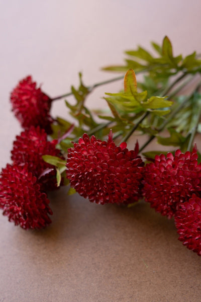 Faux Red Ball Dahlias - bundle of 7