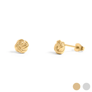 Waterproof Knot Stud Earrings: Gold