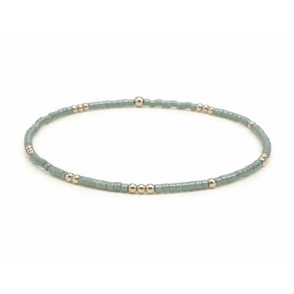 2mm Newport EVERGREEN + Gold Filled Waterproof Bracelet