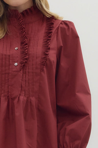 Long Sleeve Pintuck Top