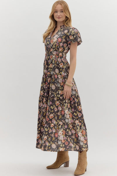 Fall Floral Midi Dress