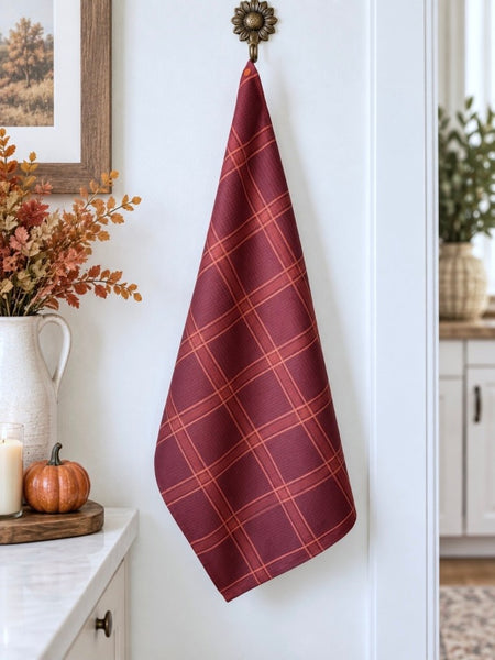 Stay Put Towel - Waffle Weave Fall Plaid