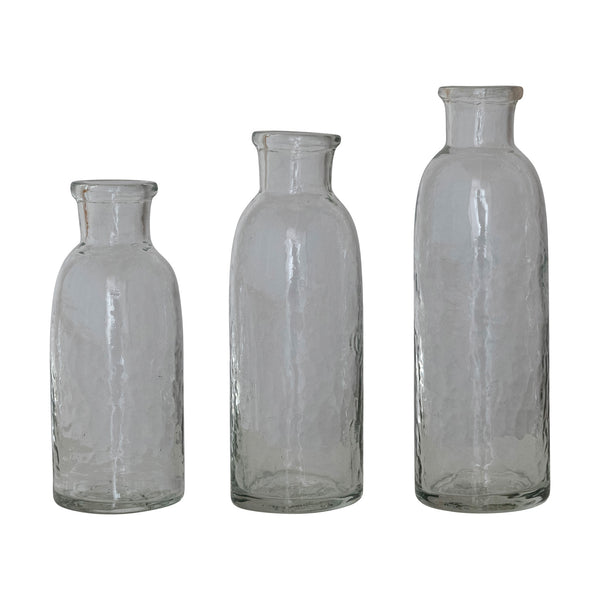 Hand-Blown Glass Bottle Vases