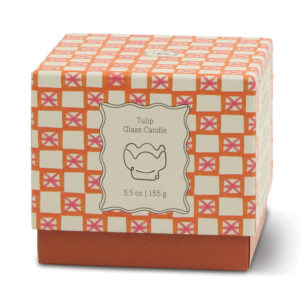 Tulip Glass Candle - Pink Cactus Flower