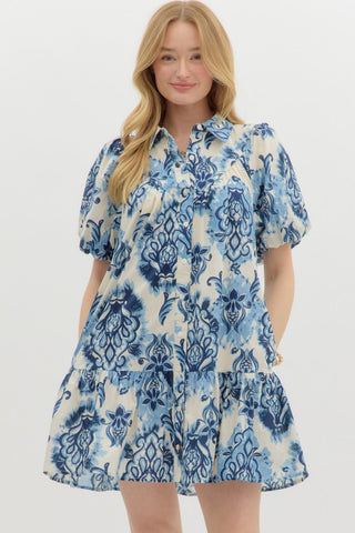 Puff Sleeve Mini Dress