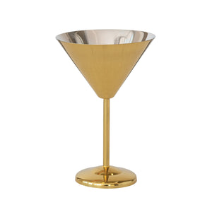 8 oz. Stainless Steel Martini Glass, Gold Finish