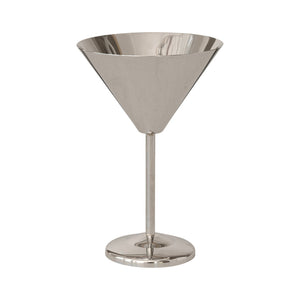 8 oz. Stainless Steel Martini Glass, Silver Finish