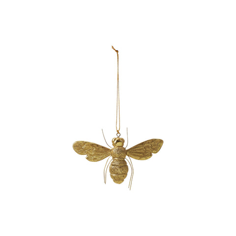 2-3/4"H Resin Bee Ornament with Wire Legs, Gold Finish