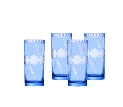 Belle Fleur Highball Blue 14oz
