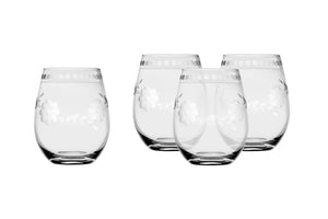 Set of Four Belle Fleur Stemless Glass