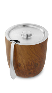 Ice Bucket + Tongs - Teakwood