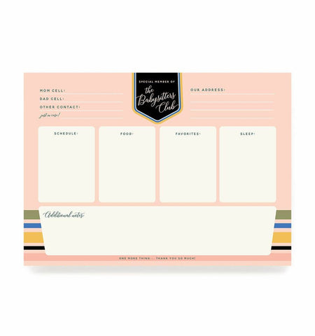 Babysitters Club Notepad
