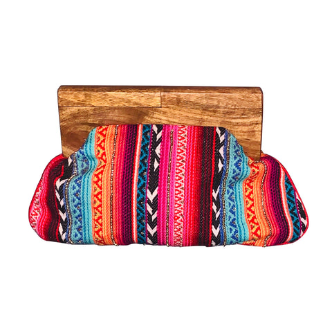 Beaded Clutch with Wooden Handle