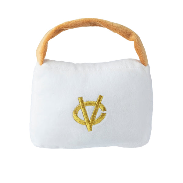 White Chewy Vuiton Purses Dog Toy