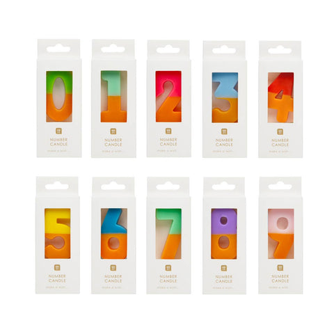 Multicolored Number Candles