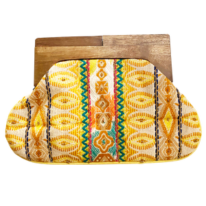 Beaded Clutch with Wooden Handle