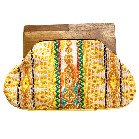 Beaded Clutch with Wooden Handle