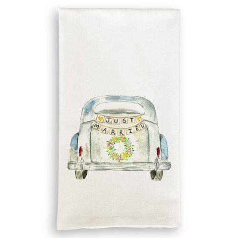 Just Married Car Tea Towel