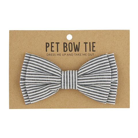 Pet Bow Tie - Grey Stripe