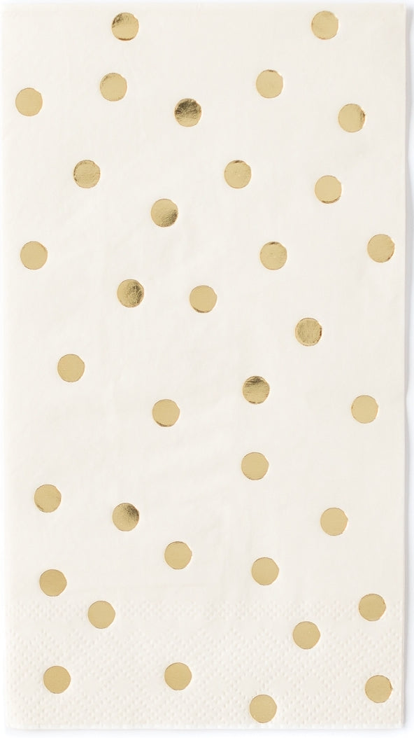 Guest Towel Dinner Napkins - gold dot