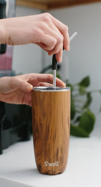 Insulated Tumbler with Straw - 24oz, Teakwood