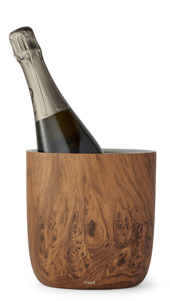 Ice Bucket + Tongs - Teakwood