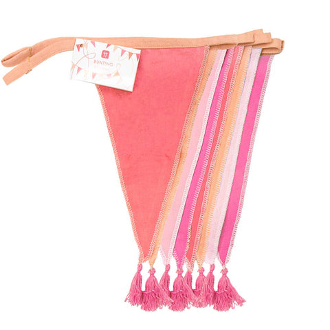 Pink Fabric Bunting Decoration - 10ft, Barbie Party