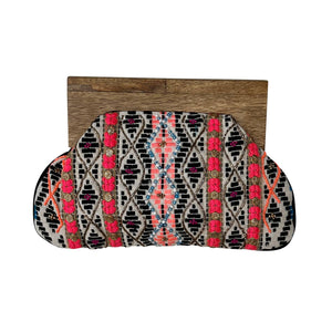 Beaded Clutch with Wooden Handle