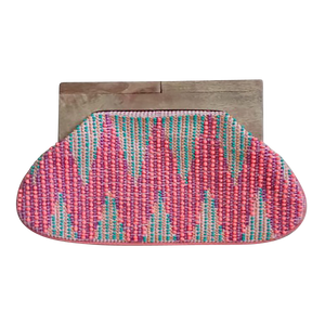 Beaded Clutch with Wooden Handle