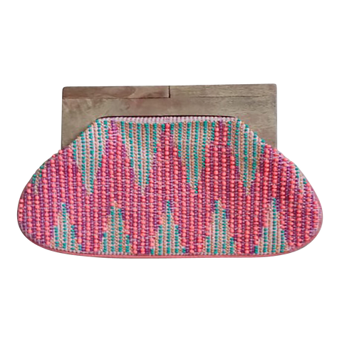 Beaded Clutch with Wooden Handle