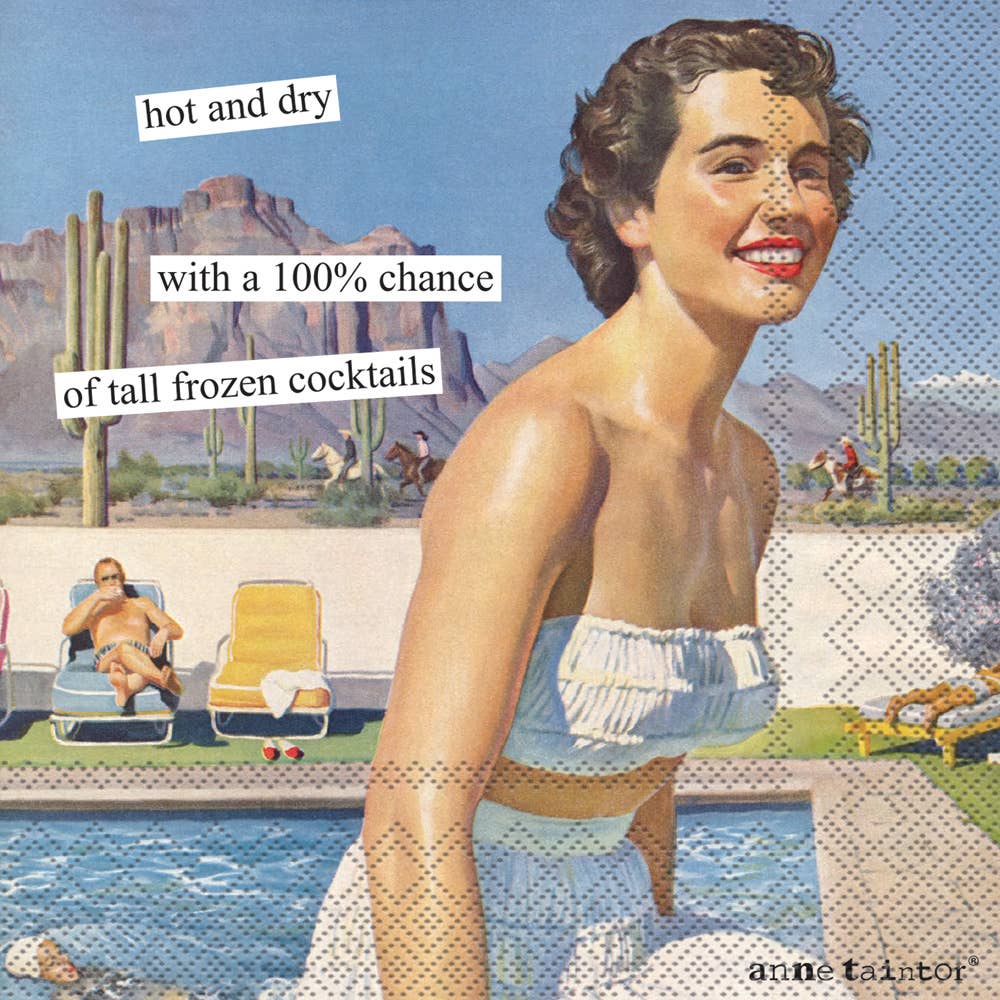 Paper Cocktail Napkins - Anne Taintor, hot and dry
