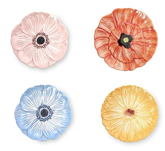 Assorted Flower Appetizer Plates - Spring