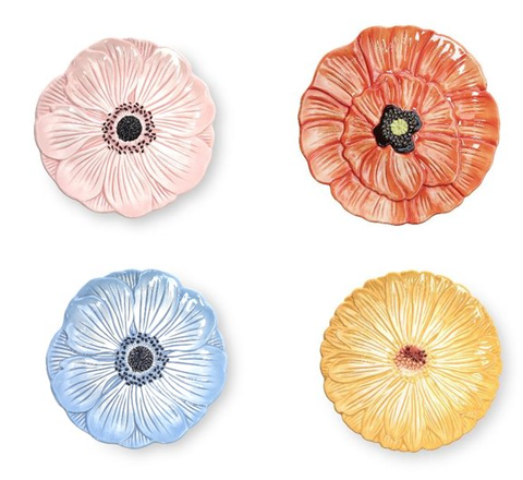 Assorted Flower Appetizer Plates - Spring